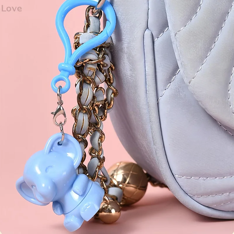 [L&P] 象の形をしたシリコンリップブラシキーホルダーペンダント、リップマッド、ハローダイ、コンシーラー用のファッショナブルなメイクツール