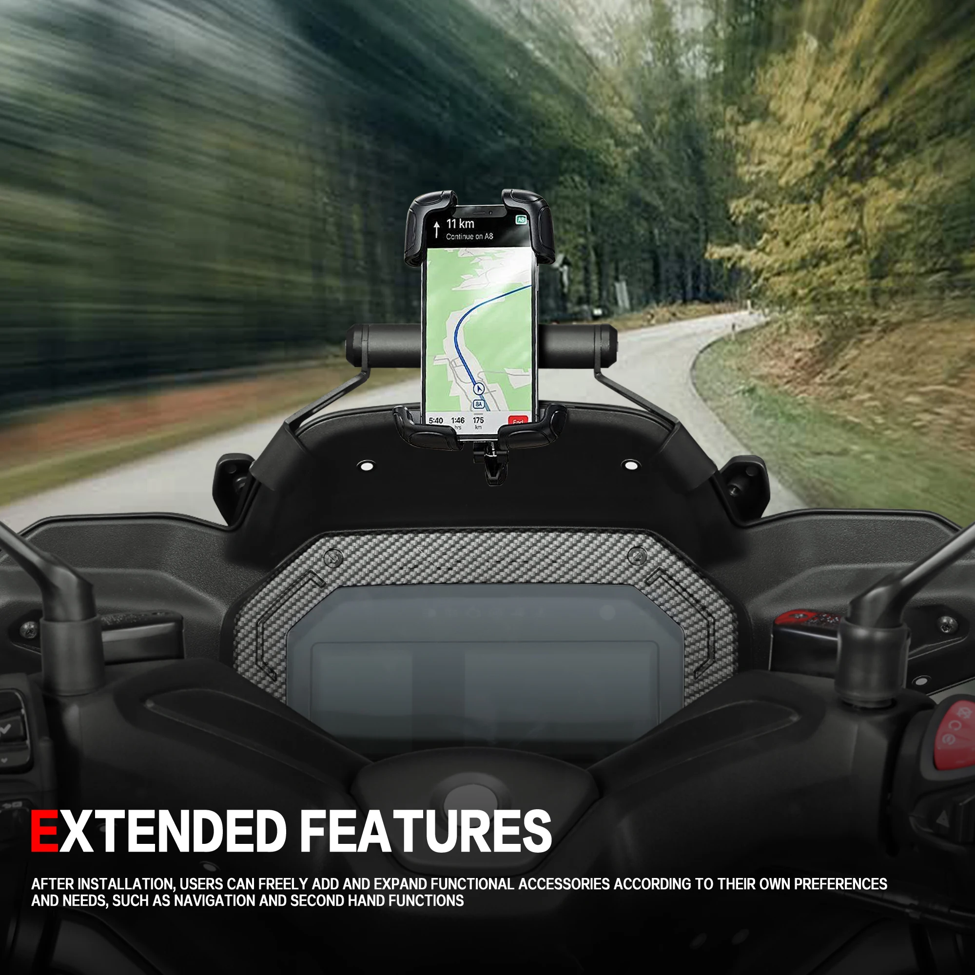 ل XMAX300 XMAX 300 2025 دراجة نارية اكسسوارات لتحديد المواقع والملاحة قوس حامل هاتف المحمول حامل 22 مللي متر ل XMAX 300