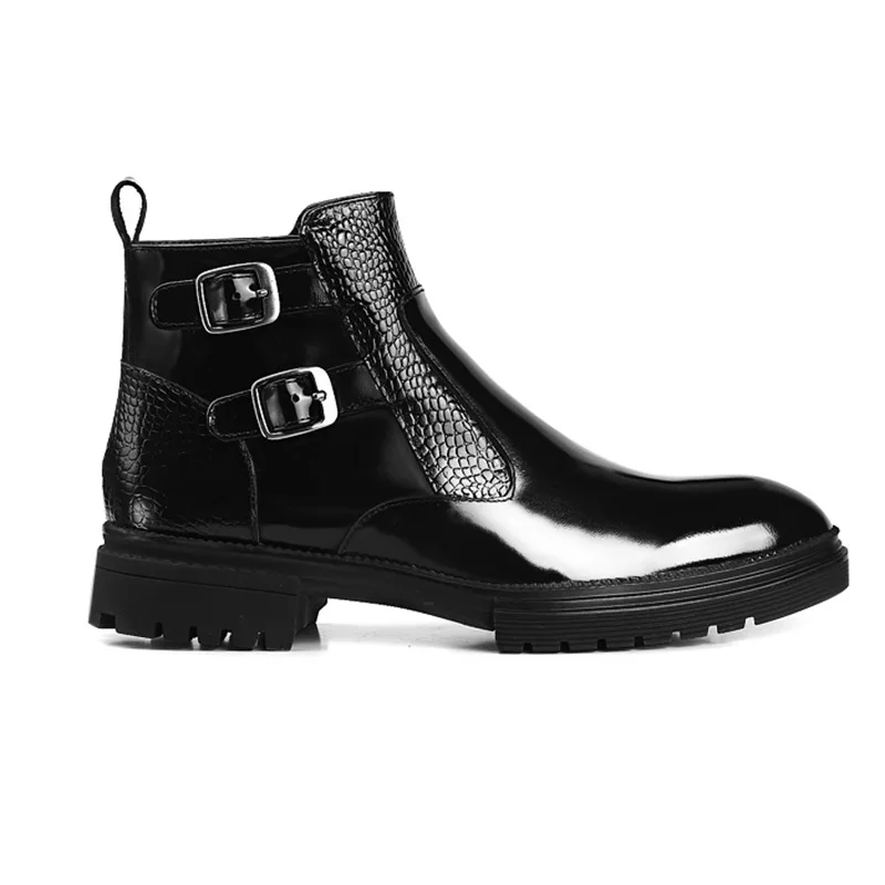 High Quality Men Leather Boots 2024 High Top Warm Platform Boots Comfortable British Style Work Boot Designer Luxury Brand Shoes