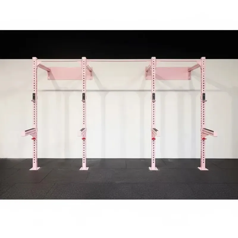 Custom Wall Mounted Fitness Rack 3x3 Tube Gym Squat Cage Suitable for Group Training Kung Fu