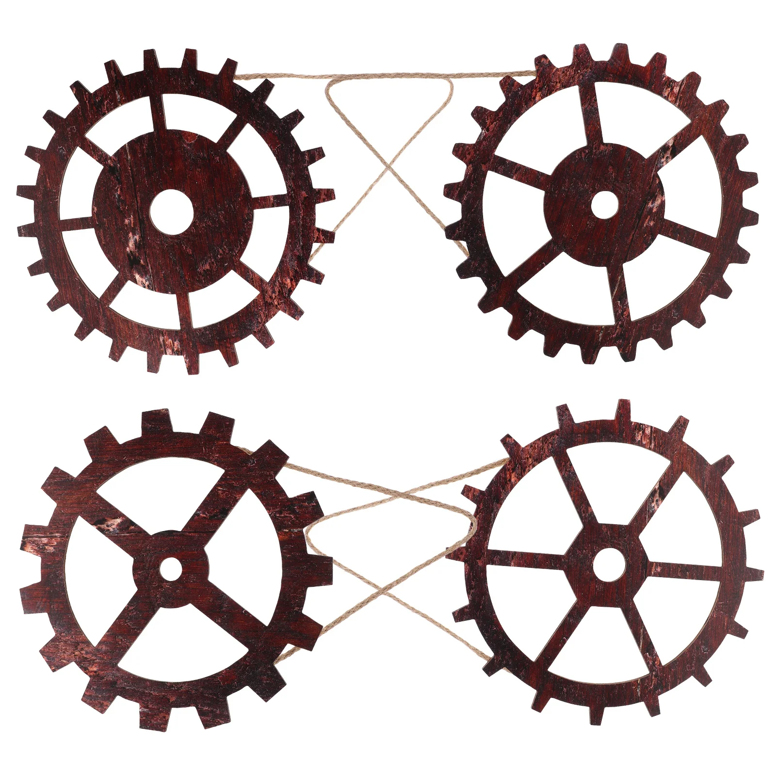 

4Pcs Wooden Wagon Wheel Hanging Decorations Rustic Vintage Wall Decor for Western Party Living Room Garden Outdoor