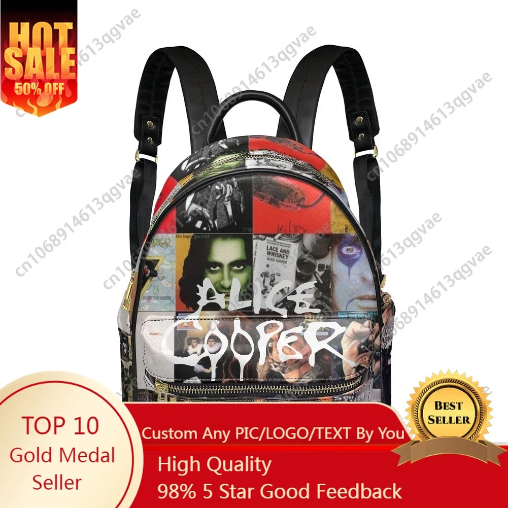 

Hot Alice Cooper Horror Rock Backpack Womens Men Personalized Double Shoulder Bag Business Travel Bookbag Rucksack Gift Daypack