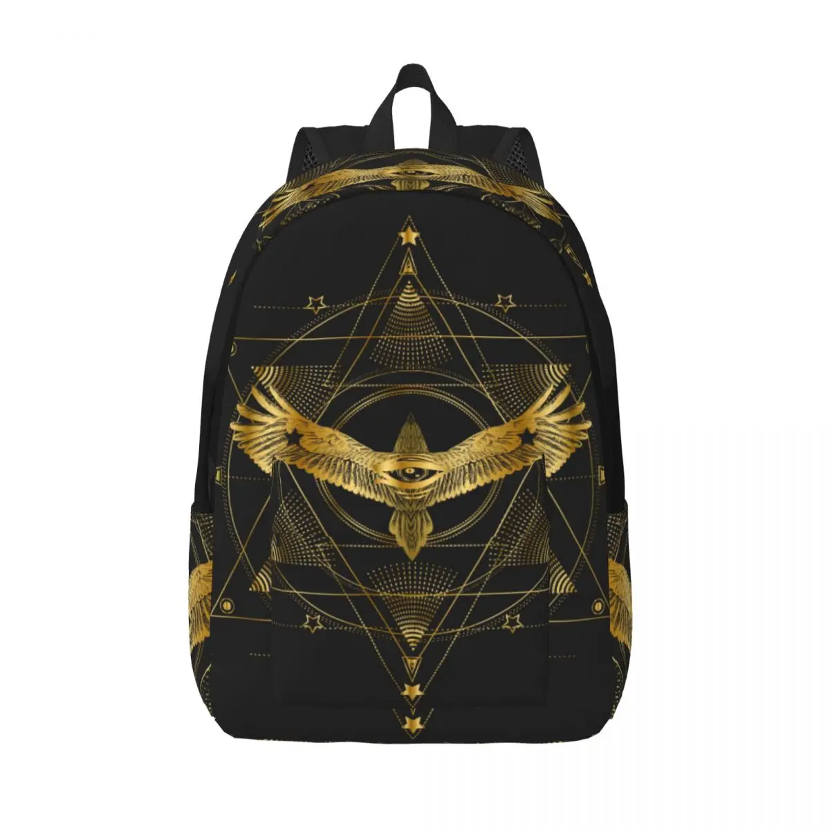 Six Pointed Star With Flying Bird And All Seeing Eye Backpack Unisex Travel Bag Schoolbag Bookbag Mochila