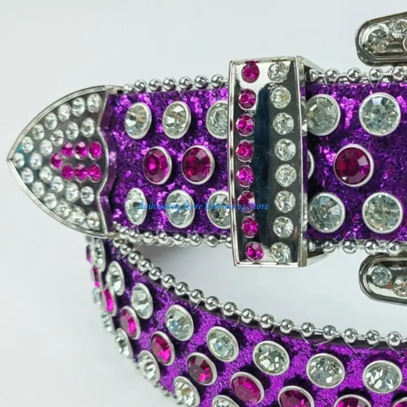 

573B Eye-catching Adult Waist Belt Luxurious Sweet Waist Belt Fashion Belts Full Diamond Belt for Nightclub