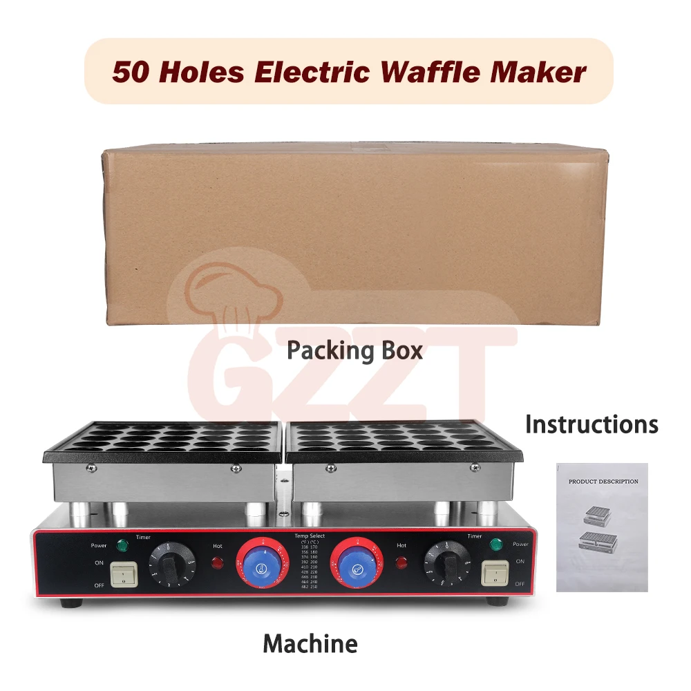 Hot Sale Snack Pastry Food Machine 50pcs Double Plates Poffertjes Dorayaki Maker Machine Mini Pancake Making Machine