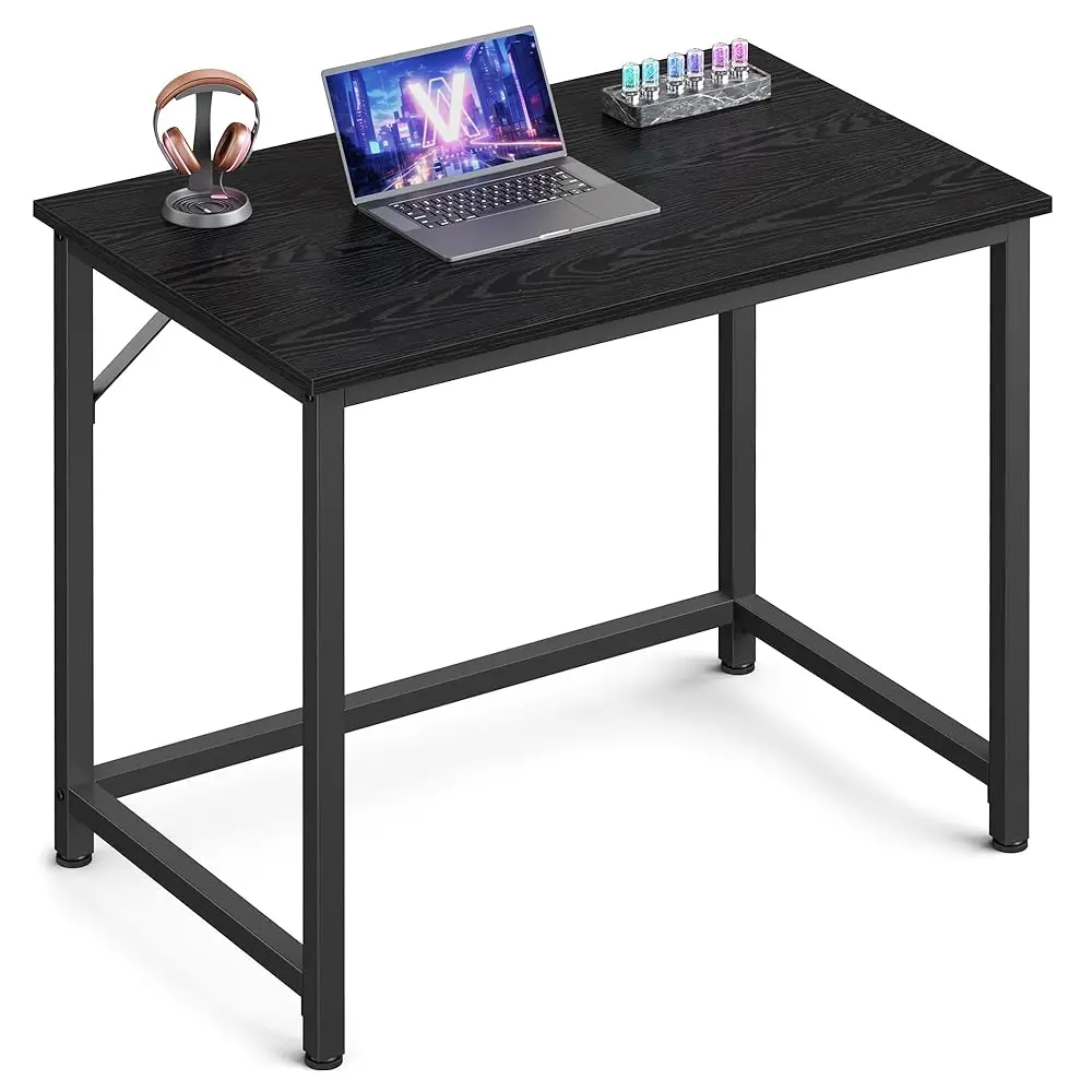 

Computer Desk, Gaming Desk, Home Office Desk, For Small Spaces, 19.7 X 31.5 X 29.5 Hes, Industrial Style, Metal Frame, Bla With