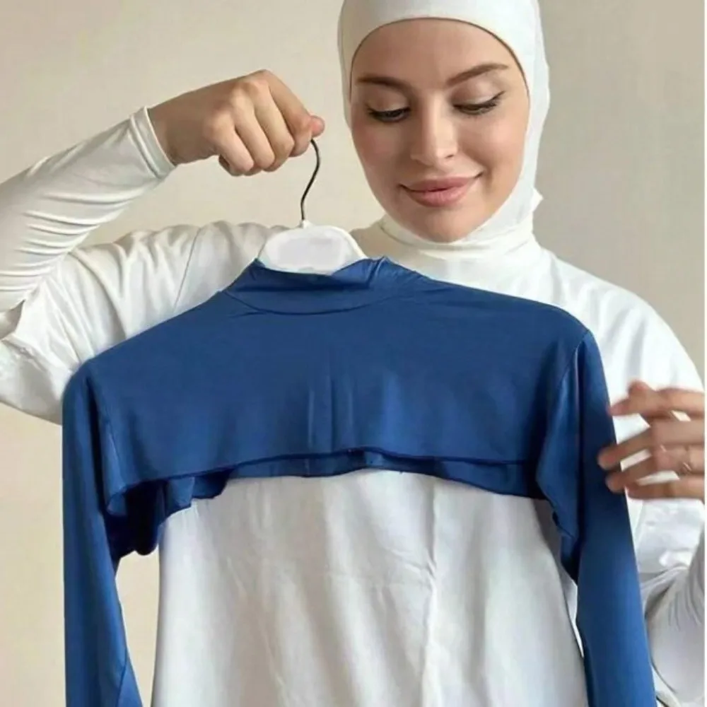 New High Collar Sun Protection Sleeves Soft UV-Proof Shrug Oversleeve for Women Breathable Stretchy Long Arm Cover for Outdoor