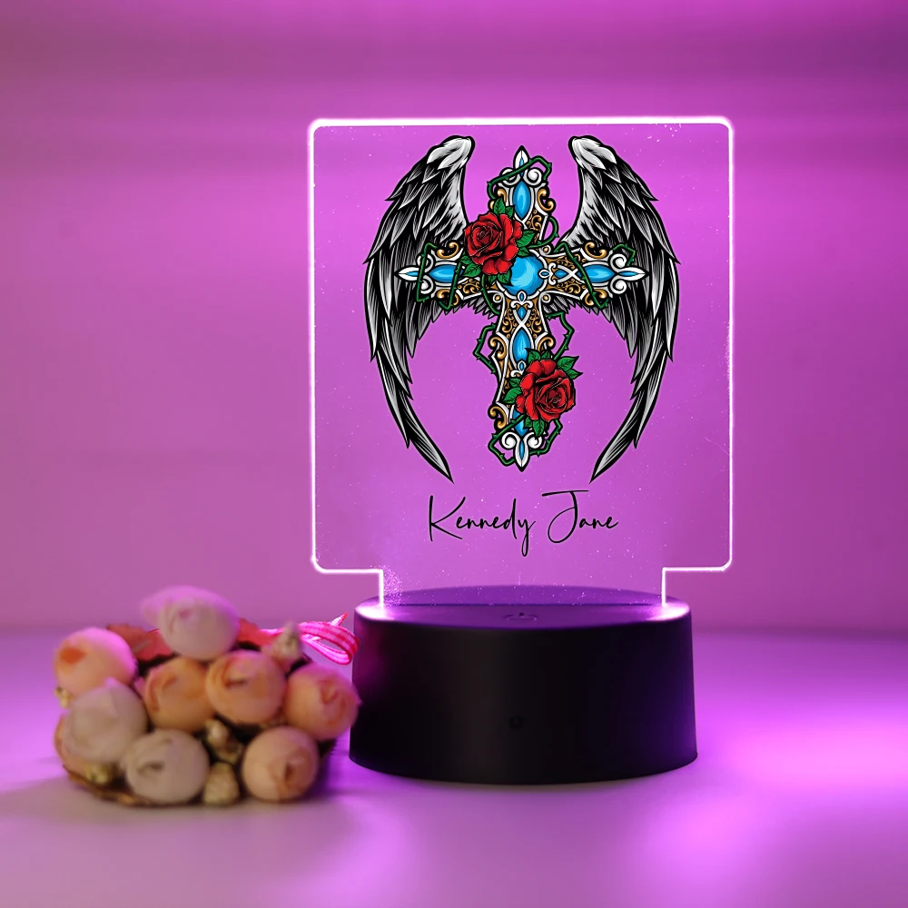 

Personalized Custom Crucifix Fashion Night Light Kids Toy Usb Atmosphere Desk Lamp 3D Led Night Light