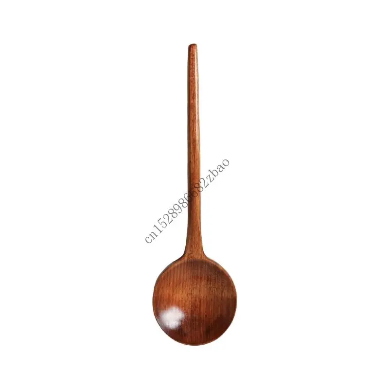 

H7EA Japanese Wooden Soup Spoon With Long Handle Kitchen Utensil Practical Tableware For Home Dining Outdoor Use