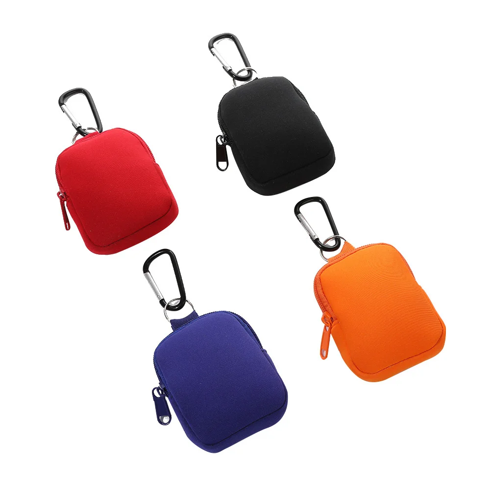 Mini Portable Pouch For Women Men Solid Color Waist Bag Portable Zipper Keychain Pocket Storage Bag Water-Resistant Coin Purse