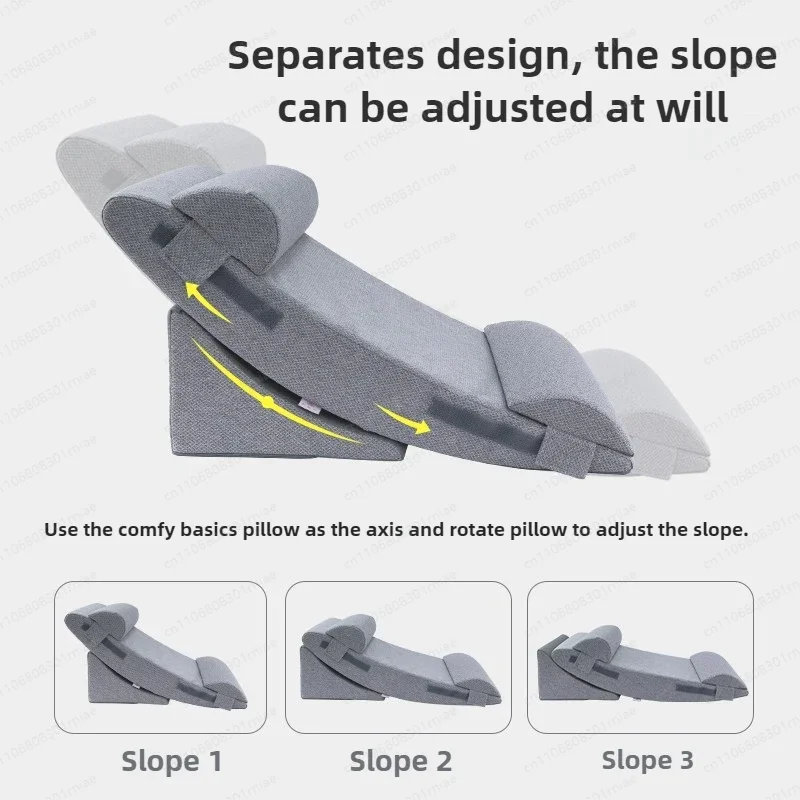 Memory Foam Semi-Reclining Positioning Cushion Anti-Reflux Wedge Mattress Adjustable Angle Support Pillow for Elderly