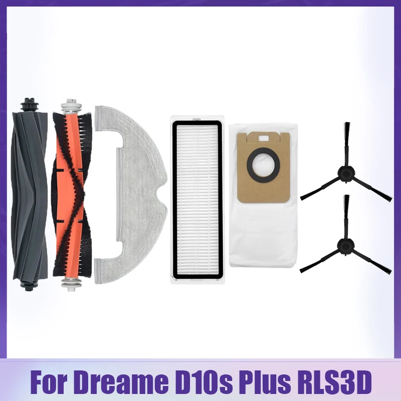 Accessories For Dreame D10s Plus Robot Vacuum Cleaner Hepa Filter Mop Cloth Rags Replacement Dust Bags Silicone Brush