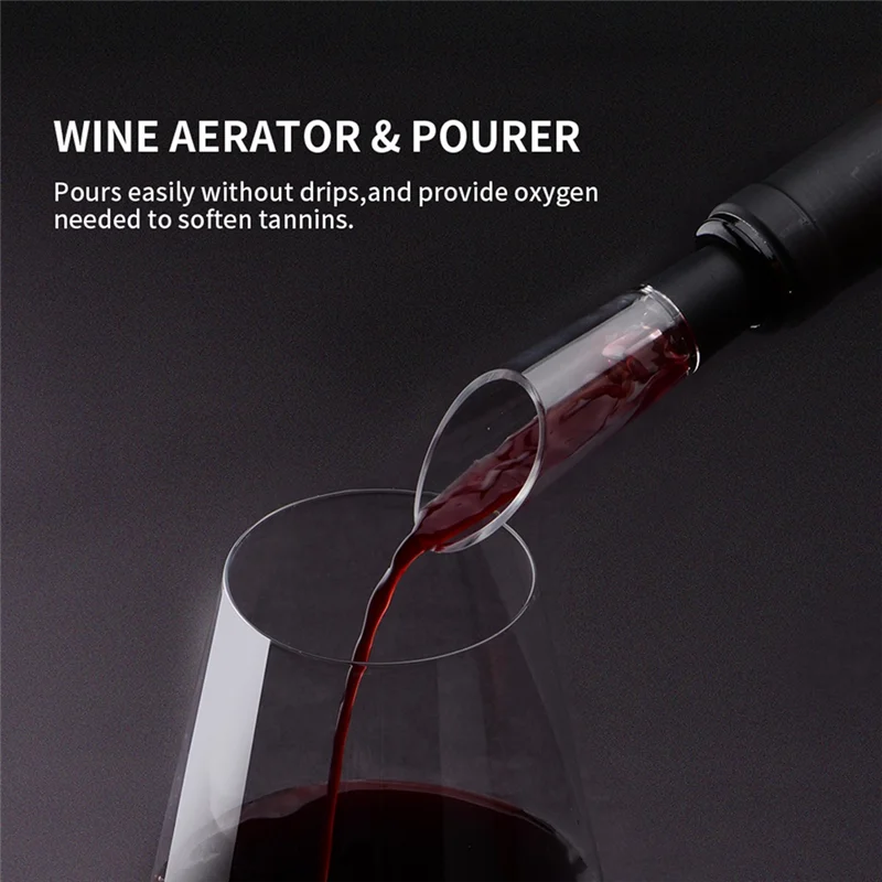 B97A-ワインオープナーセット、ホイルカッター付きワインコルク栓抜きボトルオープナーセット、注ぎ口、真空ストッパー、ワインボトルオープナー