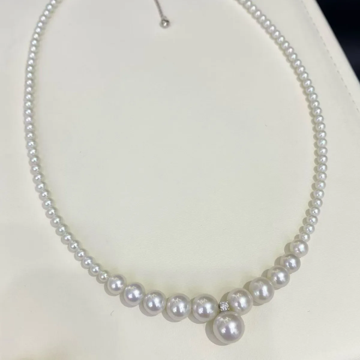 Natural Freshwater Pearl Necklace 3-8mm Near Round Pearls High Luster Slight Blemish S925 Silver Clasp Elegant Jewelry