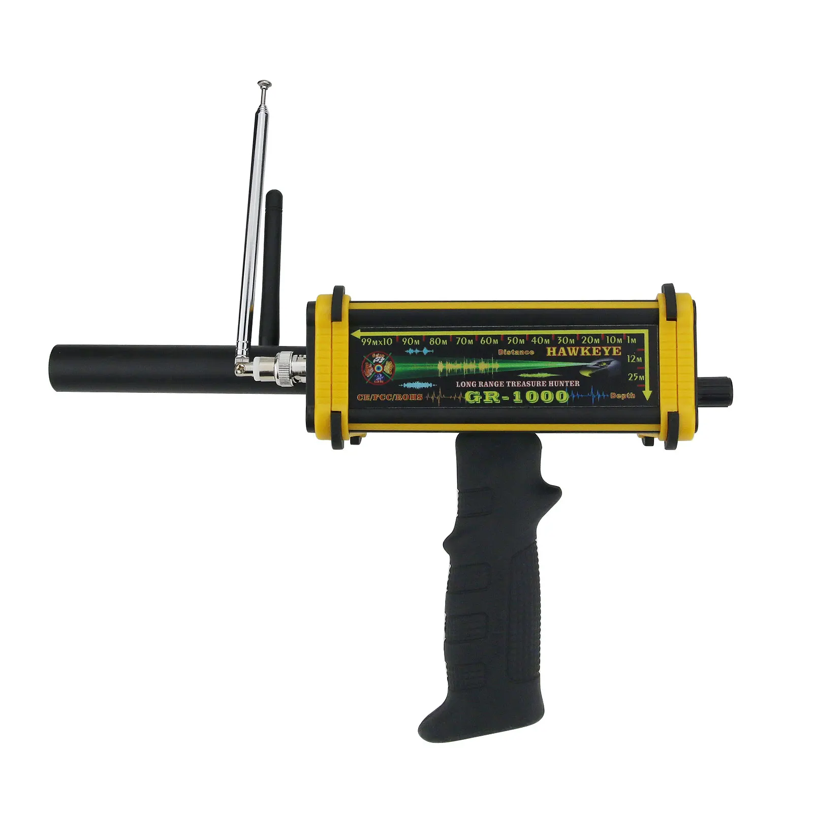 GR-1000 HAWKEYE Long Range Treasure Hunter Aks Gold Finder Metal Detector with Radar Scanning