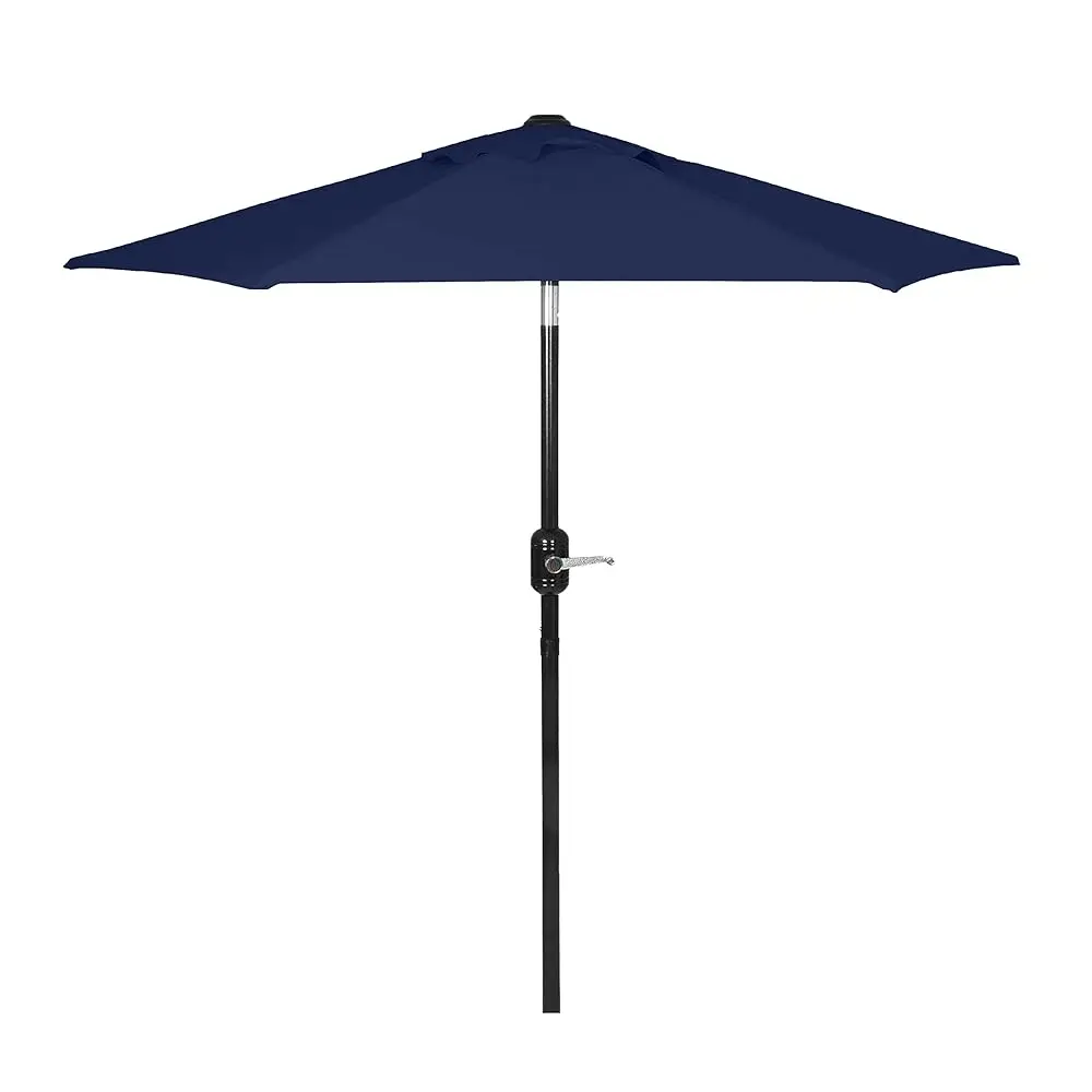 

6 Ft Outdoor Patio Umbrella, Easy Open/Close Crank And Push Button Tilt Adjustment - Navy Blue Market Umbrellas