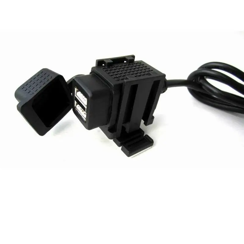 GPS Satnav For Phone Dual USB Socket Motorcycle Power Adapter With 150Cm Cable EU Plug-T61C