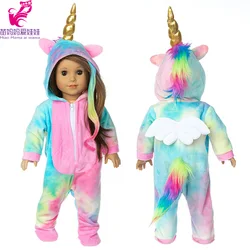 Doll Clothes Costume Unicorn Rompers 18 Inch Girl Dolls Clothes Jumpsuit Children Gifts Toys Outfit