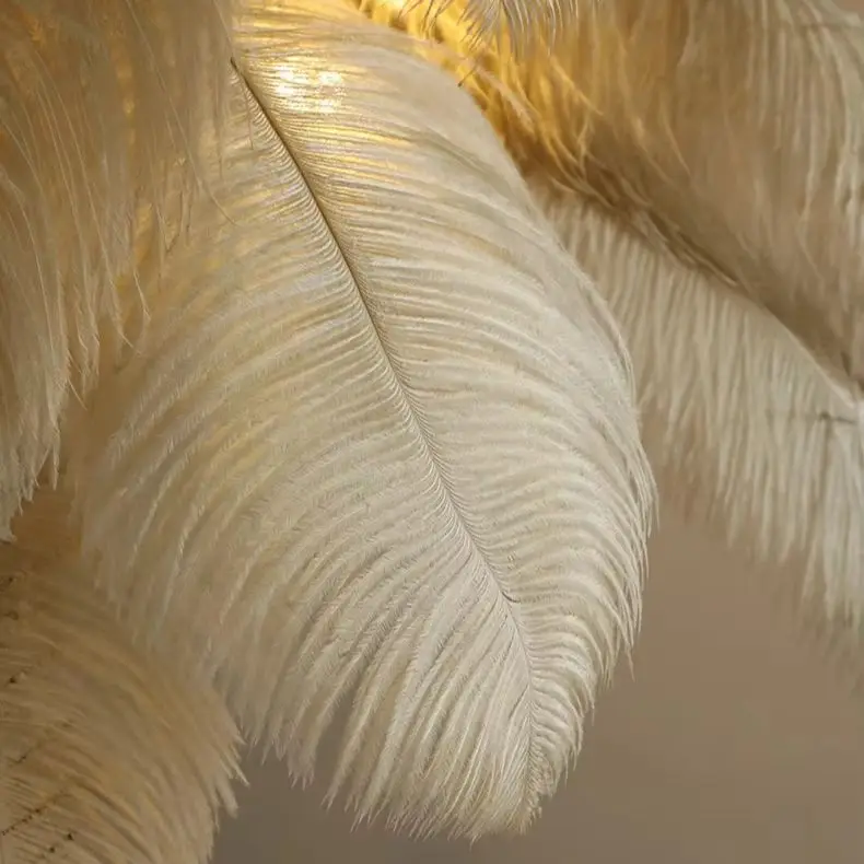 Nordic Feather Floor Lamp Indoor Light Luxury Living Room Home Decor Bedside Sofa Vertical Light E27 Standing Light Fixtures