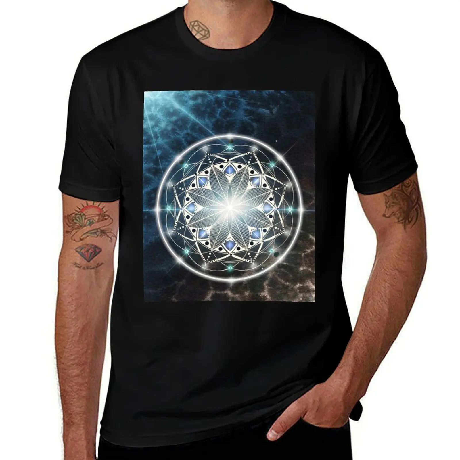 

Watercolor Deep Oceans Mandala T-Shirt sweat kawaii clothes heavyweights korean fashion tee shirts for men