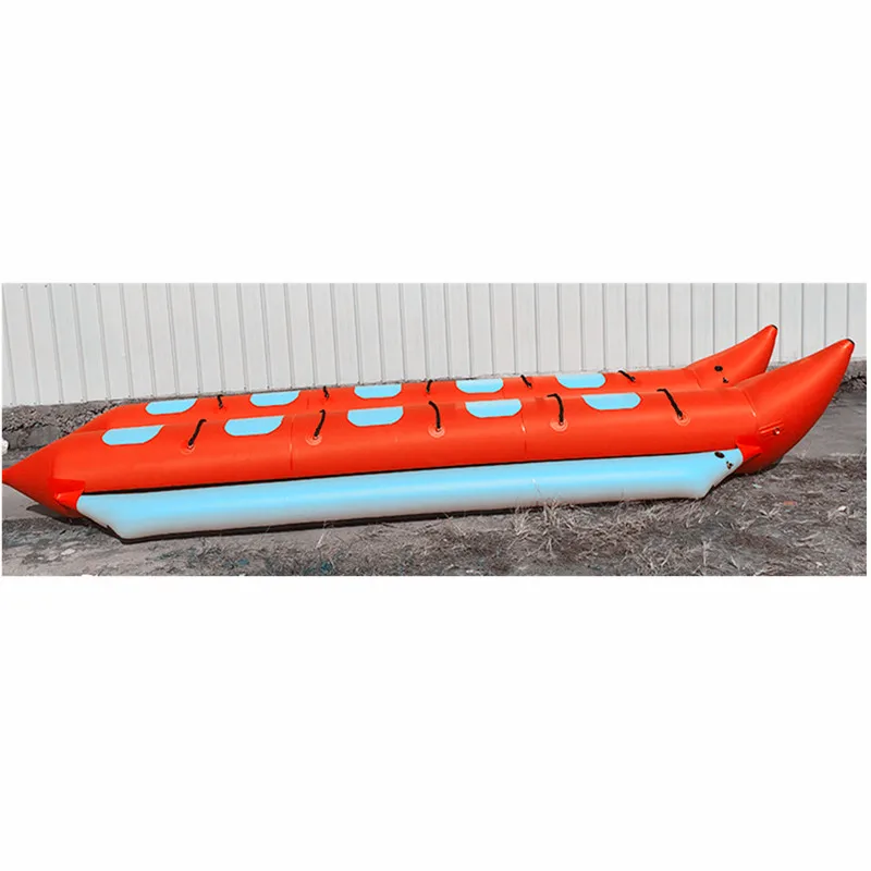 top quality towable fly fish double row ponton crema monkey inflatable ride dragon 6 persons flying banana kayak boat with motor