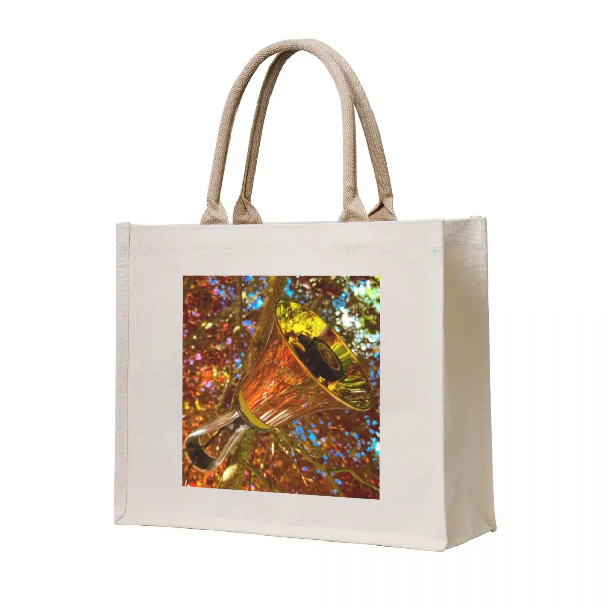 

Handbell in autumn gold fall foliage Tote Bag Beach bag custom fabric bag tote men's custom tote