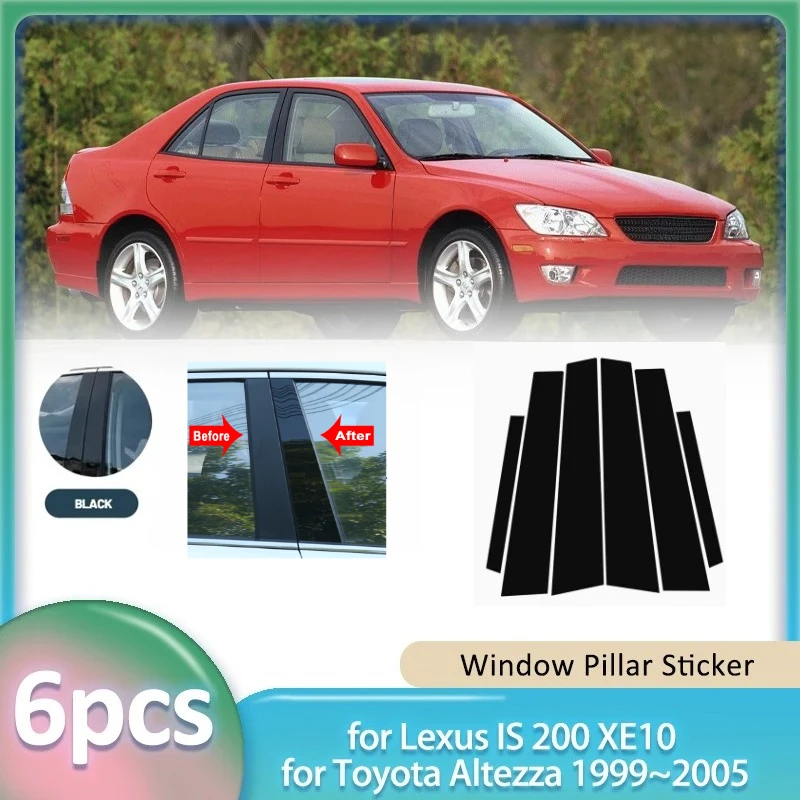Adesivo de Acabamento para Janela Lexus IS 200 XE10 e Toyota Altezza 1999~2005 - Acessório para Coluna BC e Porta