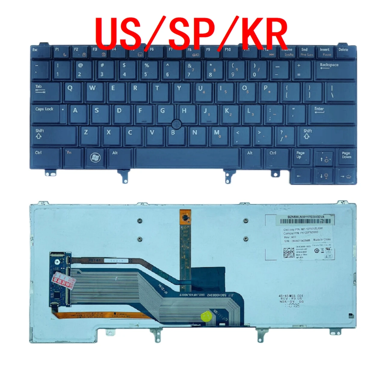 New US Spanish Laptop Backlit Keyboard For Dell E6420 E5420 E5430 E6220 E6320 E6330 E6420 E6430 Notebook PC Replacement