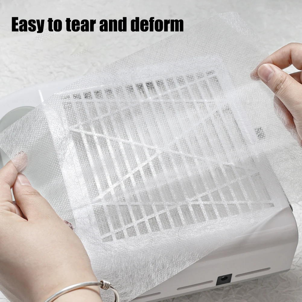 100Pc Nail Vacuum Filter Paper Filter White 30.5x23.7cm Collector Replace Nail Vacuuming Cleaner Filter Ultra-thin Fabric Cotton
