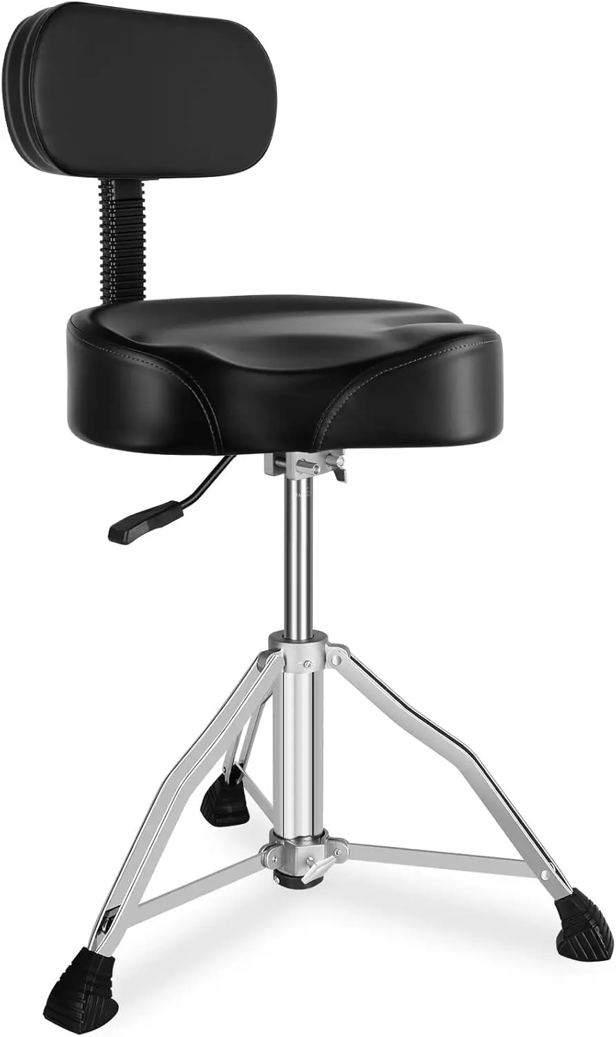 

Drum Throne with Backrest Height Adjustable Heavy Duty Saddle Drum Seat for Adults Motorcycle Style Black