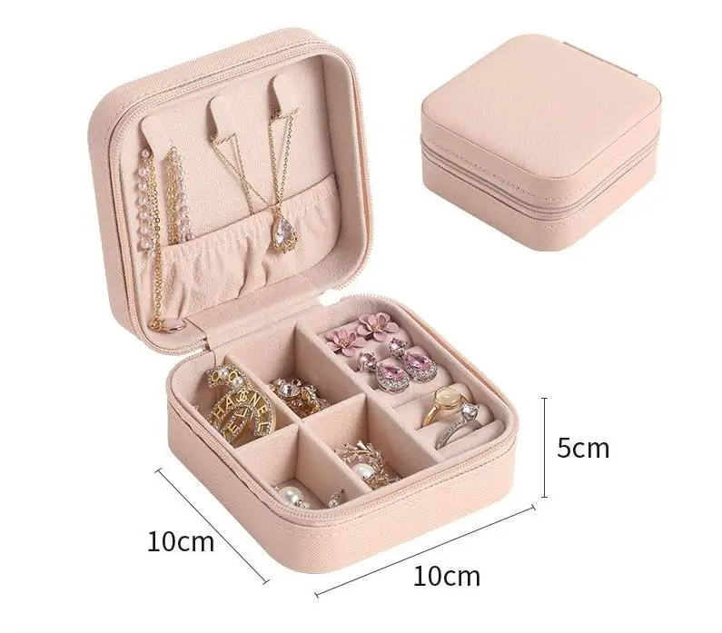 Travel Jewelry Boxes Organizer PU Leather Display Storage Case Necklace Earrings Rings Jewelry Holder Gift Case Boxes ni219