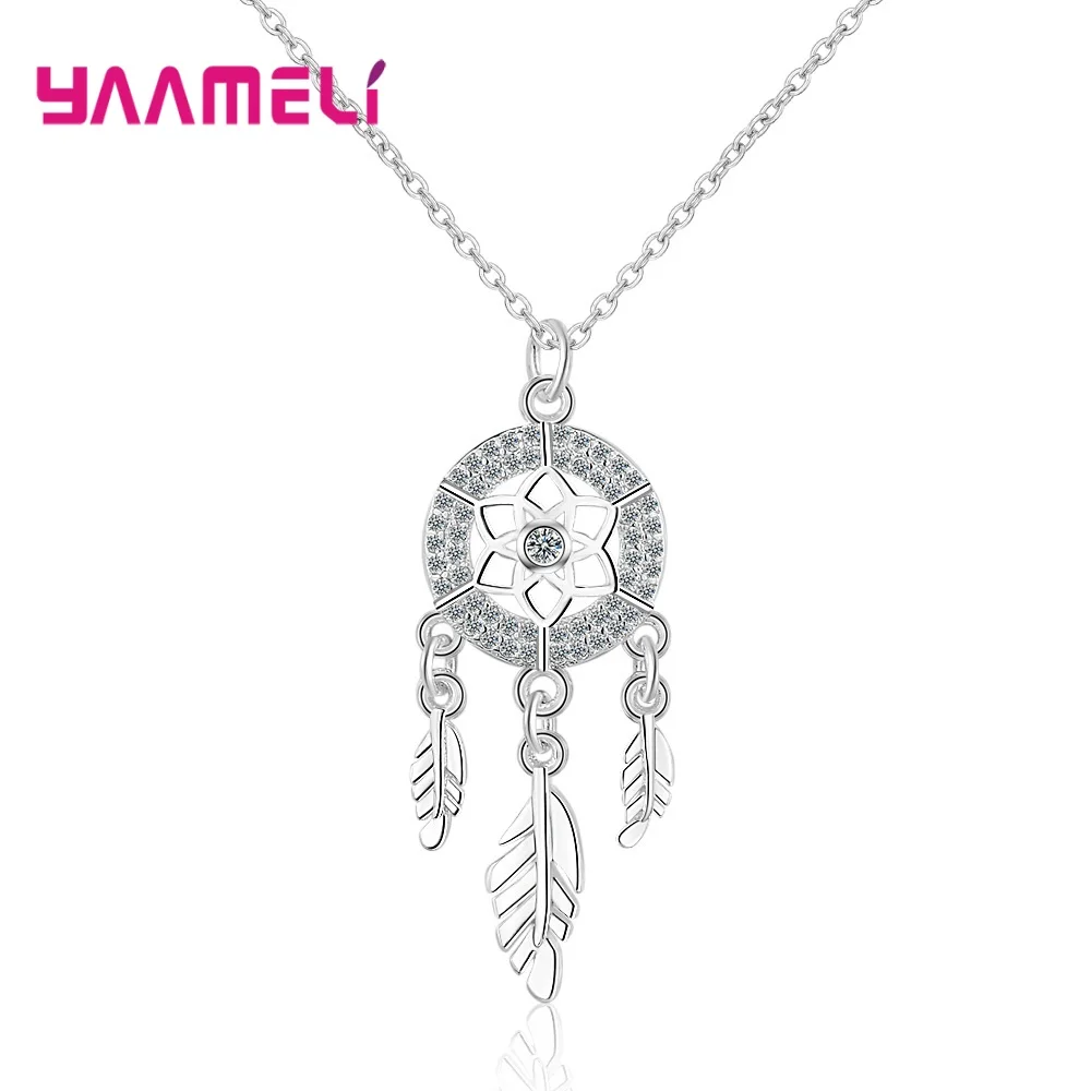 Bijoux romantiques en argent Sterling 925 pour femmes, pendentifs en zircone cubique, collier attrape-rêves indien, cadeau de noël