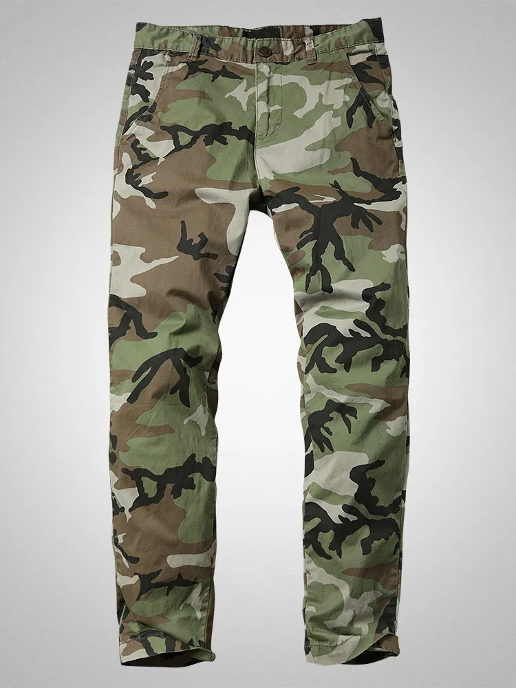

Повседневные брюки в американском стиле ретро, рабочая одежда, прямые облегающие эластичные камуфляжные мужские длинные брюки, уличные военные брюки, деловые...