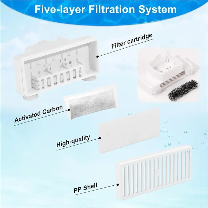 WCS-18X T-Shaped Filters Replacement Pet Water Fountain Filter Refill For Pioneer Mini Vortex A