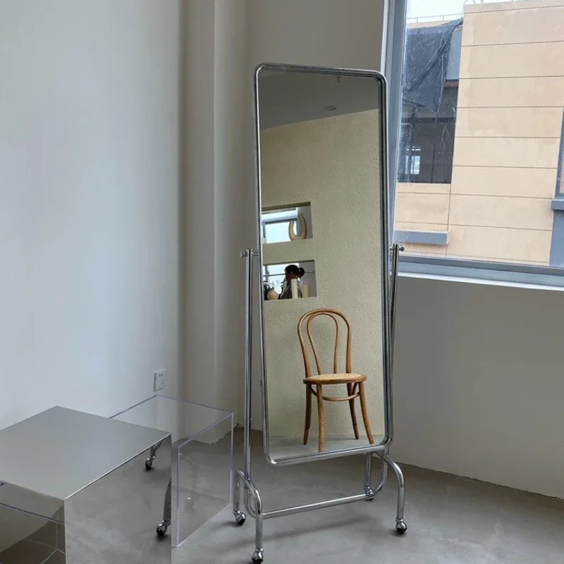 

Movable full-body mirror vertical fashionable full-length mirror stainless steel floor mirror