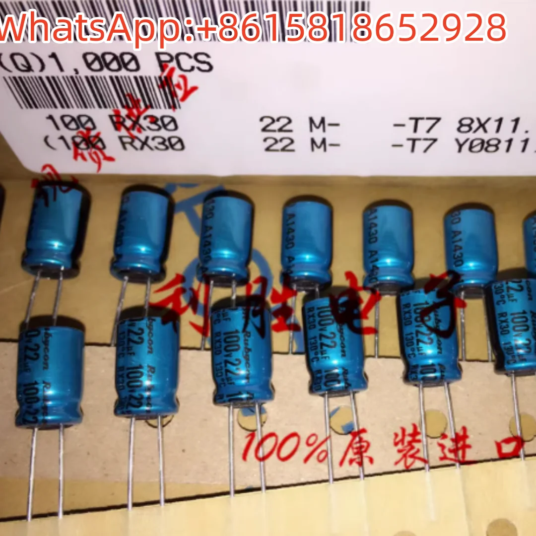 

10 шт., 22 мкФ, 100 В, японские конденсаторы Rubycon, 100V22UF, 8X11,5 RX30, устойчивые к высоким температурам