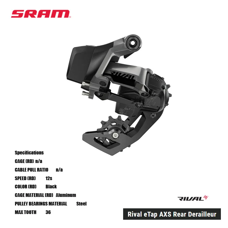 

SRAM Rival eTap AXS Rear Derailleur Wireless electronic eTap shift logic for intuitive shifting, easy setup and reliability