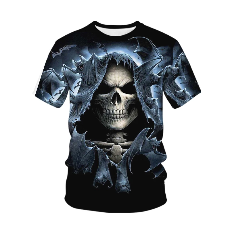 

Men T Shirts Skull 3D Printing Summer Tops Men Clothing Short Sleeve Tee Vintage Clothing Harajuku Casual Tops Oversized T-Shirt