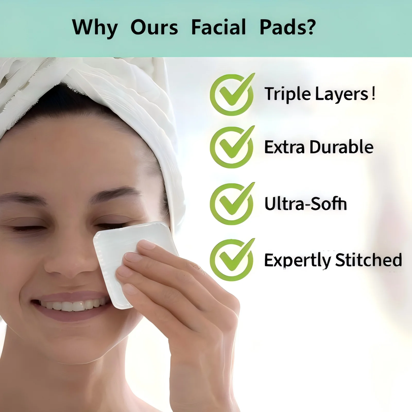 Tubi di cotone, Dischetti di cotone struccante, Ipoallergenici, Cura della pelle senza pelucchi Cura del bambino e Pulizia del viso