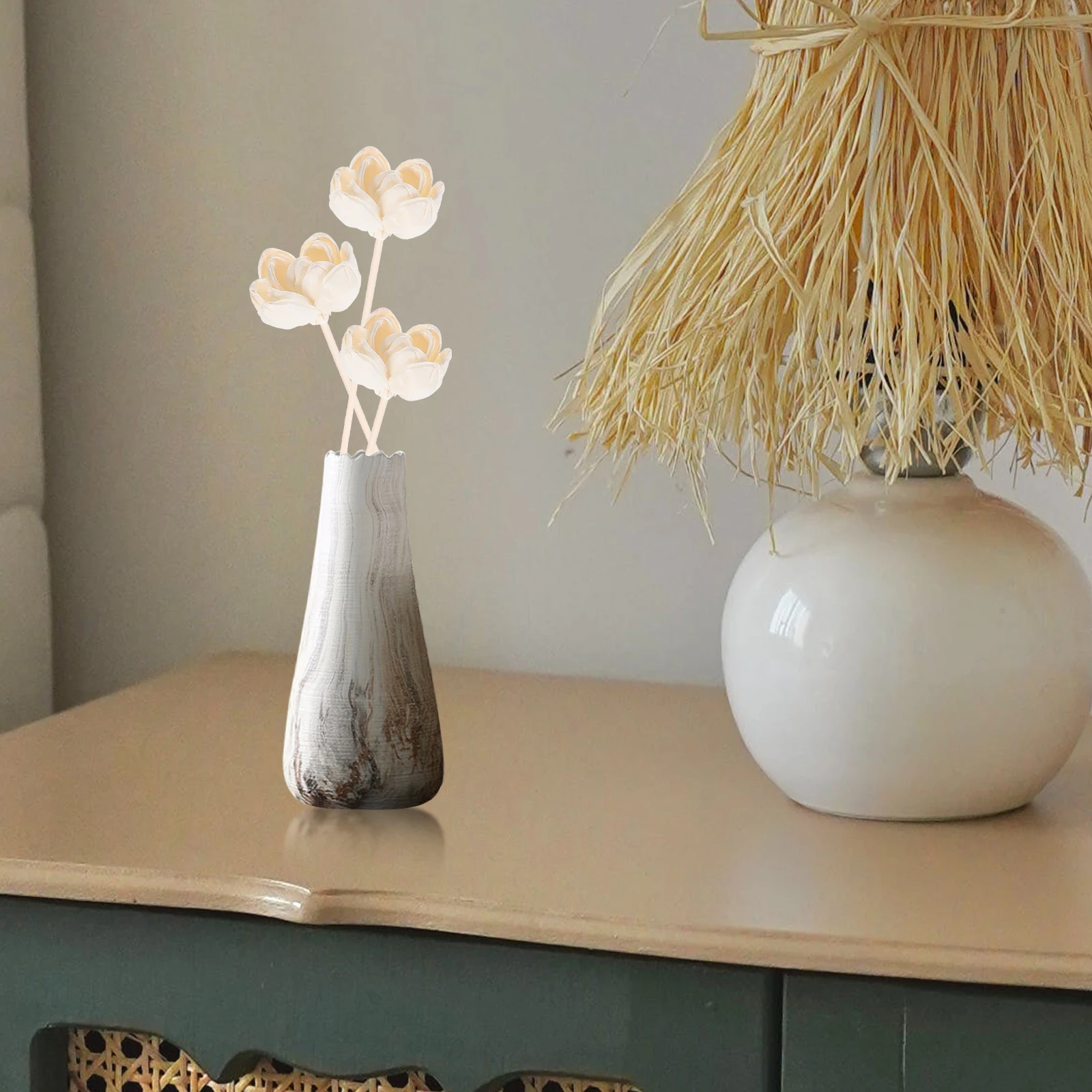 

4 Pcs Flowers Aromatherapy Cotton Oil Diffusers Home Office Decor Bathroom Freshener Diy Flower Handmade Craft