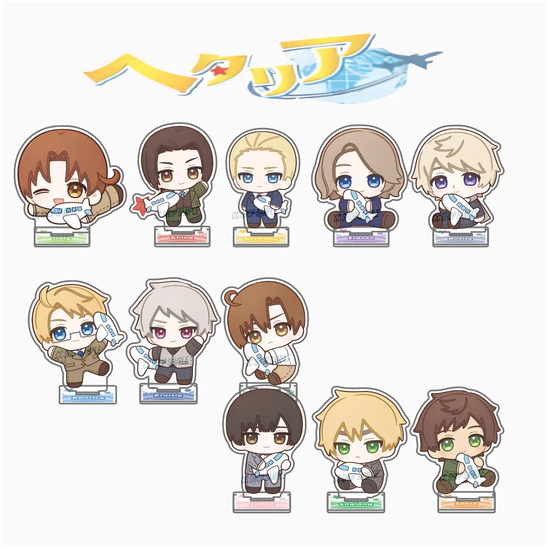 Anime Hetalia World Stars Acrylic Standee Keychain Cartoon Figures Ludwig Wang Yao Ivan Braginsky Francis Cute Tabletop Decor