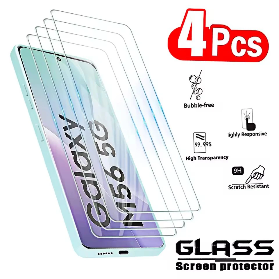4Pcs Tempered Glass for Samsung Galaxy M04 M05 M06 M12 M13 M16 M17 M23 M32 M33 M34 M35 M36 M53 M56 5G Screen Protector Film