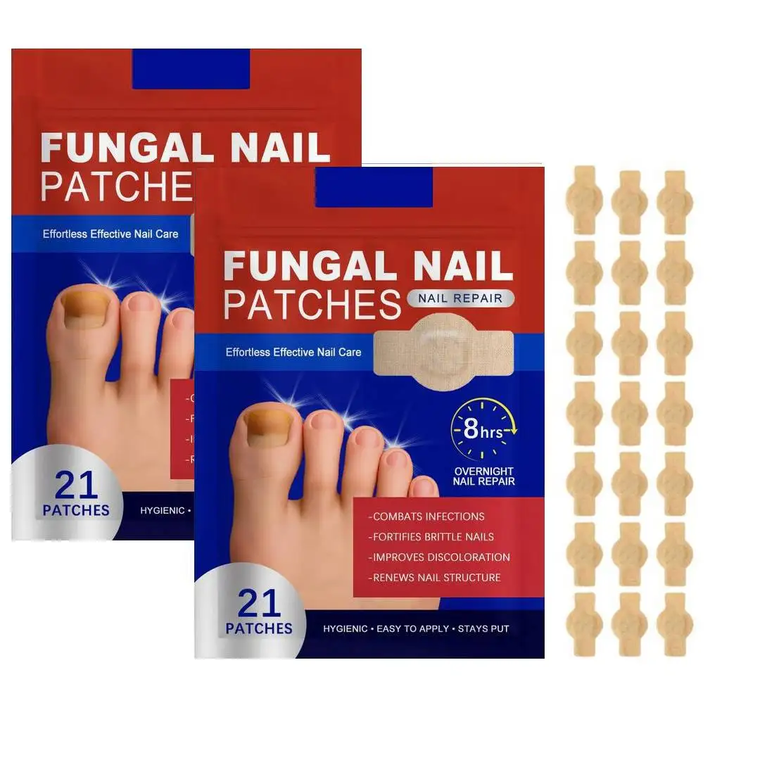 21/42 pezzi toppe per funghi dell'unghia del piede toppe per riparazione unghie impermeabili adesivi per correzione unghie incarnite per unghie scolorite o danneggiate