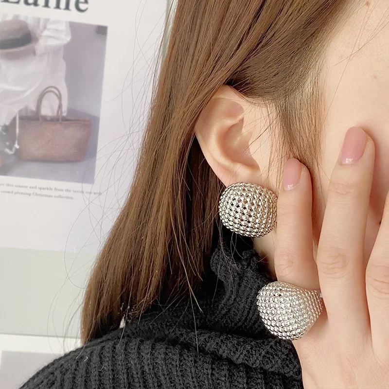 Fashion New Stainless Steel Round Hollow Women\'s Earrings Designer Luxury Simple Women Popular Jewelry Sets