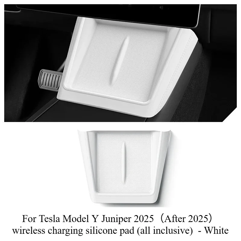 

Для Tesla Model 3 Highland, Model Y Juniper 2025: Силиконовый коврик для беспроводной зарядки, противоскользящий и пылезащитный, автомобильные аксессуары