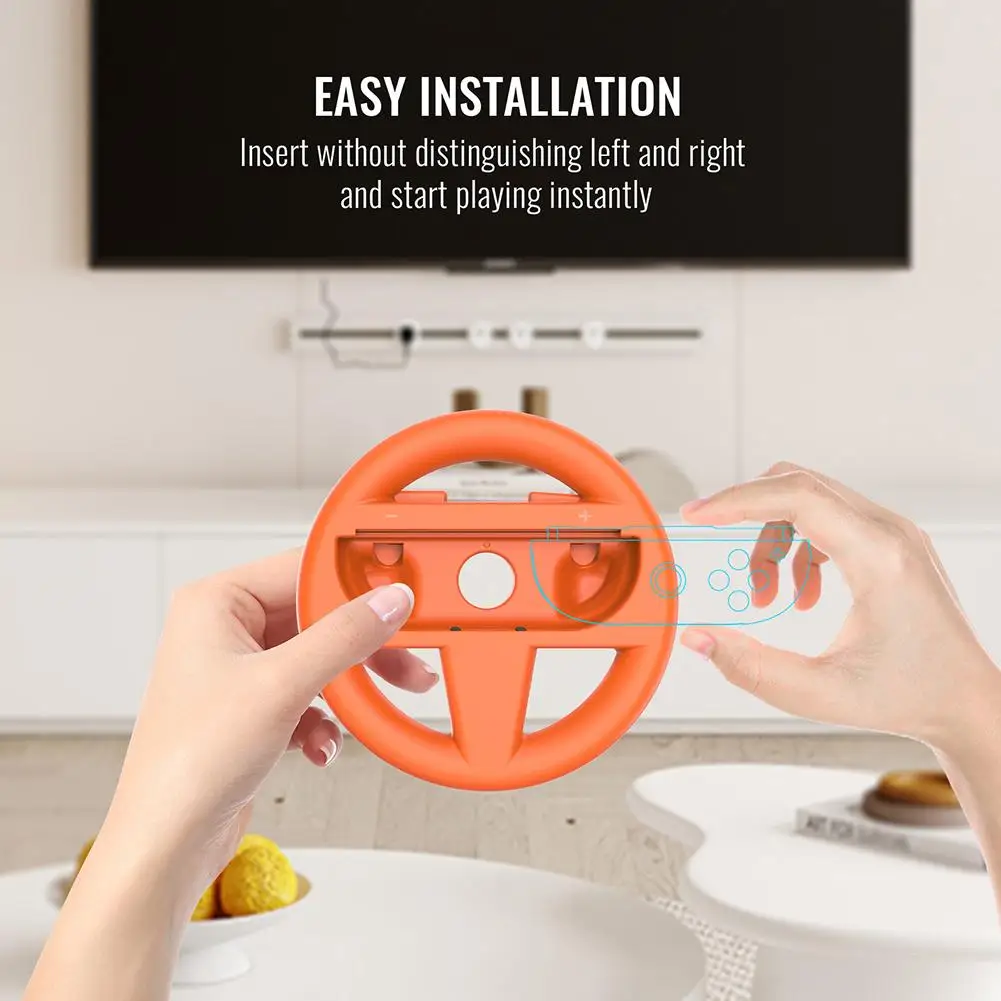 2 حزمة عجلات القيادة لنينتندو سويتش 2 JoyCon وحدات تحكم عجلات السباق لماريو كارت 8 ديلوكس الأسرة استخدام الملحقات V9F3