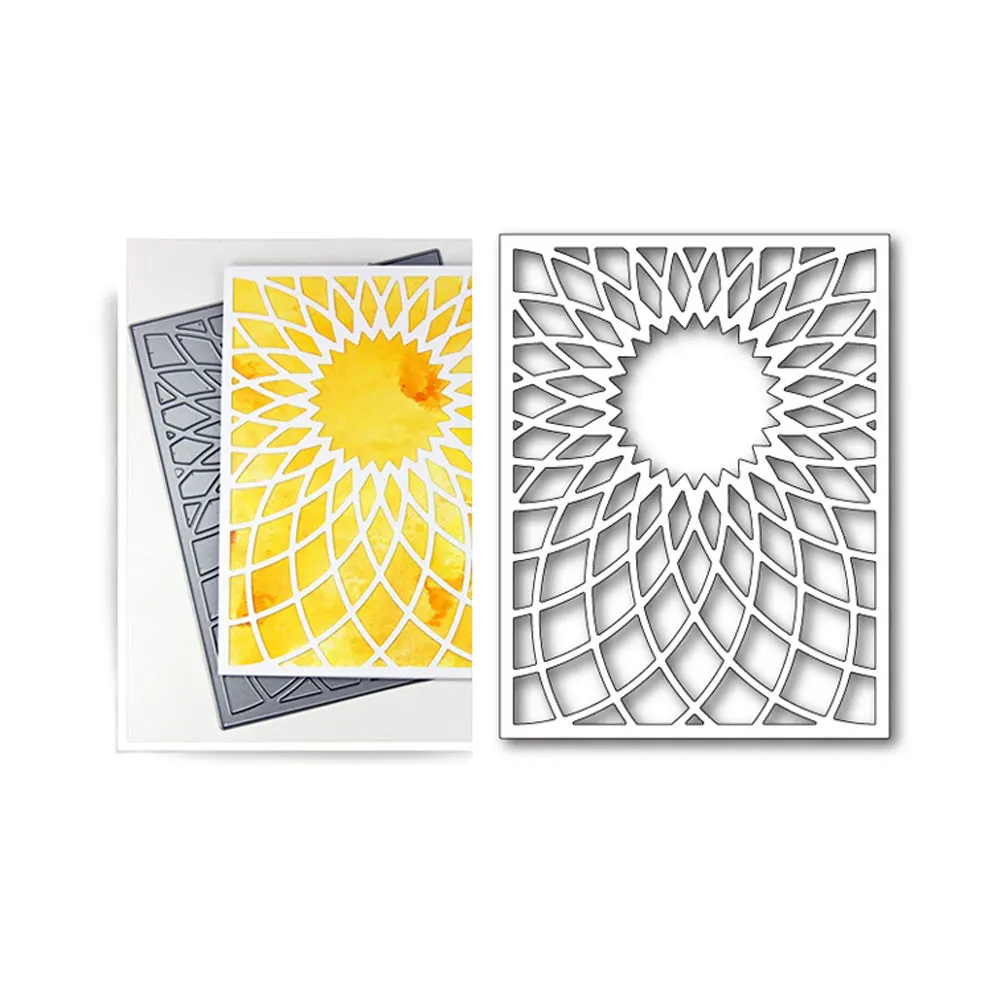 Rectangular Frame Sunflower Metal Cutting Dies DIY Scrapbooking Photo Album Decorative Embossing Stencil Paper Card Crafts