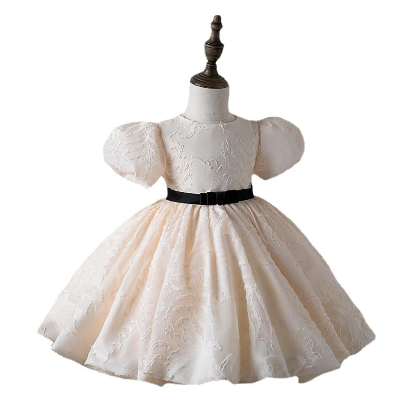 Robe de demoiselle d'honneur pour bébés filles, robe de princesse élégante pour enfants, robe de Rhblanche, robe de soirée éducative pour enfants, 2024