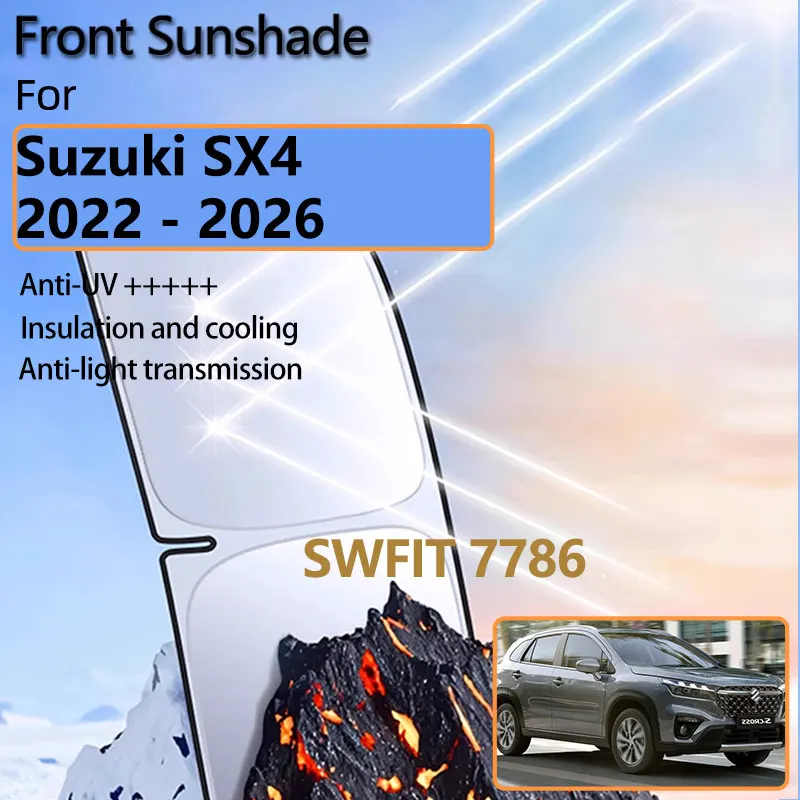 

Передний солнцезащитный козырек для Suzuki SX4 S Cross 2022 2023 2024 2025 2026, аксессуары, теплоизоляция лобового стекла, солнцезащитные детали