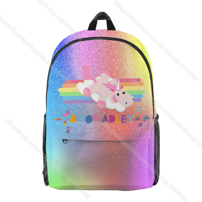 Harajuku A for Adley 3D Print School Bags Kawaii Youthful Notebook Backpacks Oxford Waterproof Boys/Girls Travel Bags